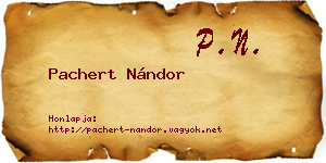 Pachert Nándor névjegykártya